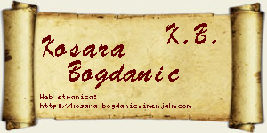 Kosara Bogdanić vizit kartica
